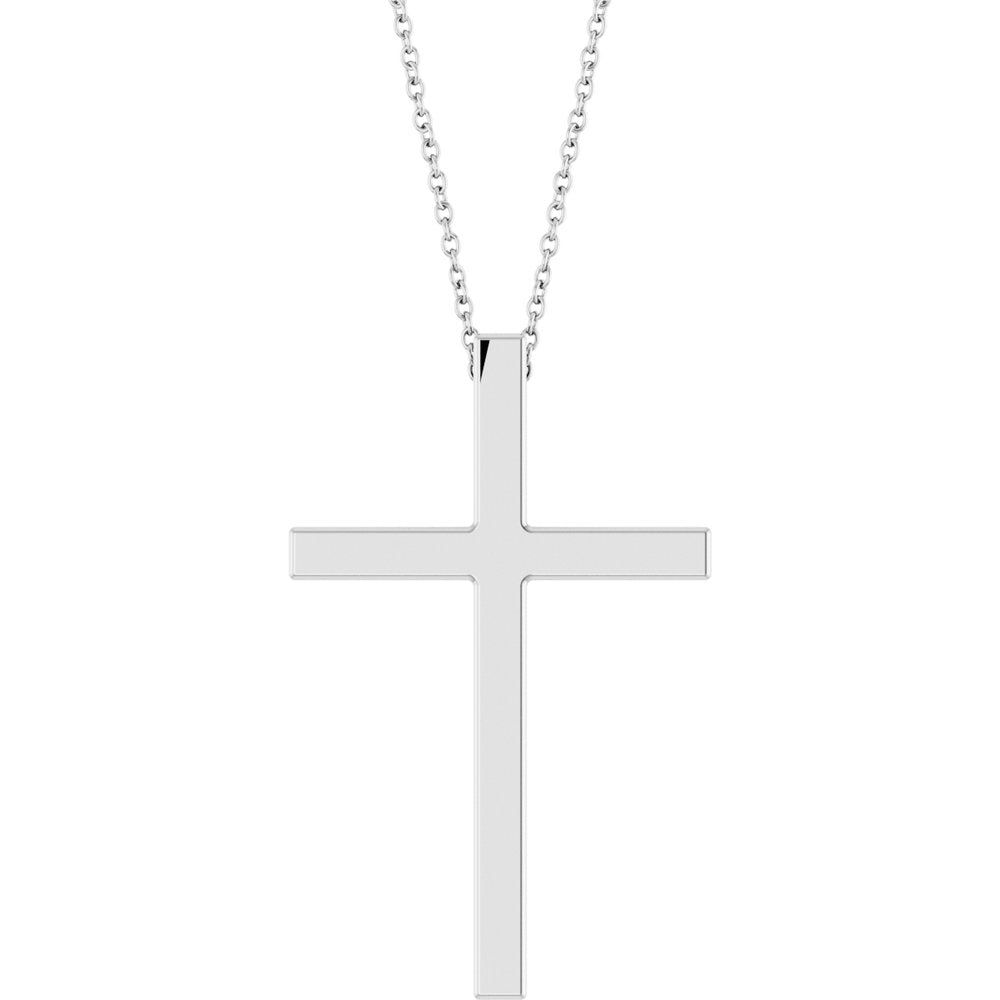 Sterling Silver 33x20.9 mm Cross 18" Necklace