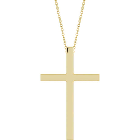 14K Yellow Gold 33x20.9 mm Cross 18" Necklace