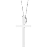 Sterling Silver 33x20.9 mm Cross 18" Necklace