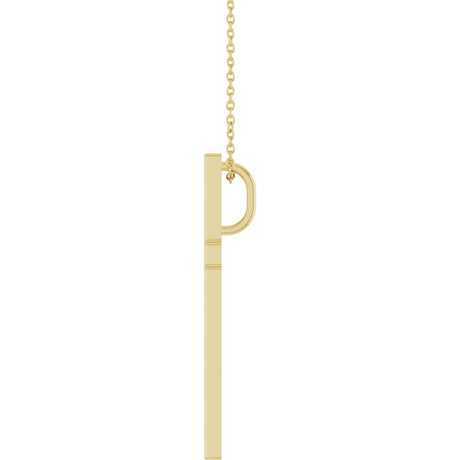 14K Yellow Gold 33x20.9 mm Cross 18" Necklace