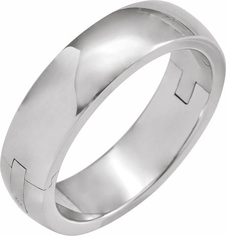 14K White 6 mm CLIQ® Hinged Adjustable Band Size 5.5