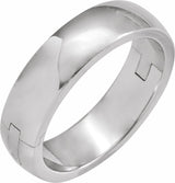 14K White 6 mm CLIQ® Hinged Adjustable Band Size 6