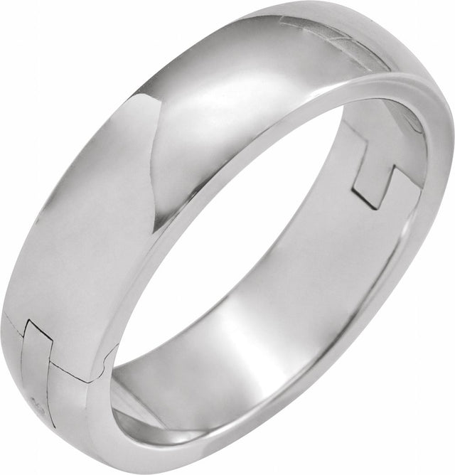 14K White Gold 6 mm CLIQ® Hinged Adjustable Band Size 7