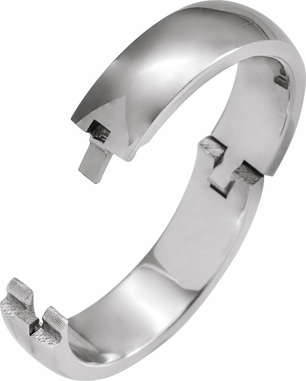 14K White Gold 6 mm CLIQ® Hinged Adjustable Band Size 7