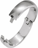 14K White Gold 6 mm CLIQ® Hinged Adjustable Band Size 7