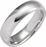 14K White 6 mm CLIQ® Hinged Adjustable Half Round Comfort-Fit Band Size 10.5