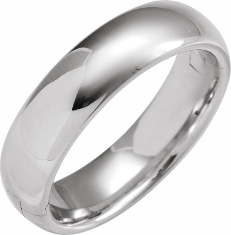 14K White Gold 6 mm CLIQ® Hinged Adjustable Half Round Comfort-Fit Band Size 8