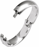 14K White 6 mm CLIQ® Hinged Adjustable Half Round Comfort-Fit Band Size 10.5