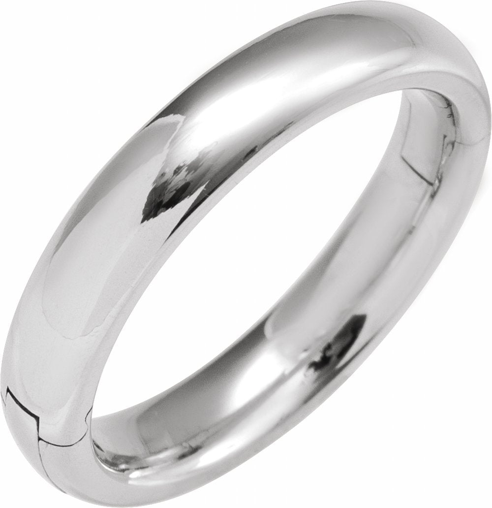 14K White Gold 4 mm CLIQ® Hinged Adjustable Half Round Comfort-Fit Band Size 7