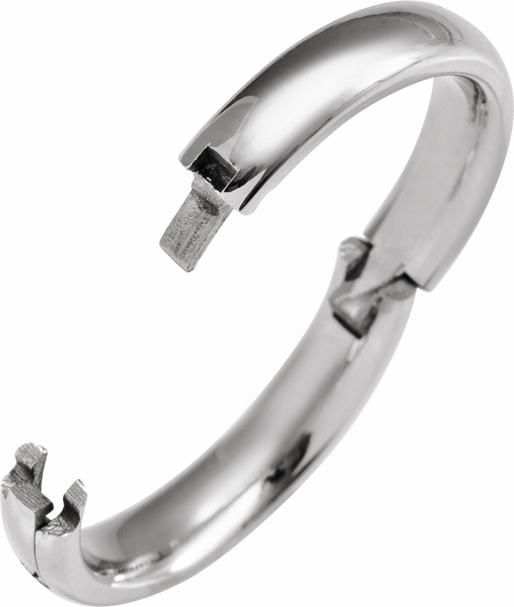 14K White Gold 4 mm CLIQ® Hinged Adjustable Half Round Comfort-Fit Band Size 7