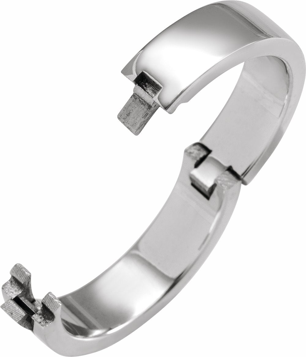 Sterling Silver 6 mm CLIQ® Hinged Adjustable Flat Band Size 11.5