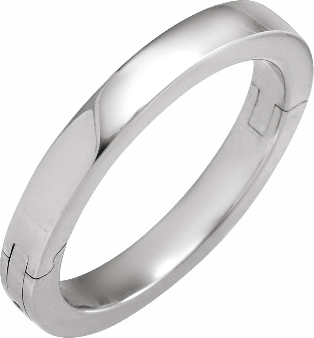 14K White Gold 3 mm CLIQ® Hinged Adjustable Flat Band Size 6