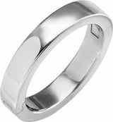 14K White Gold 4 mm CLIQ® Hinged Adjustable Flat Band Size 8.5