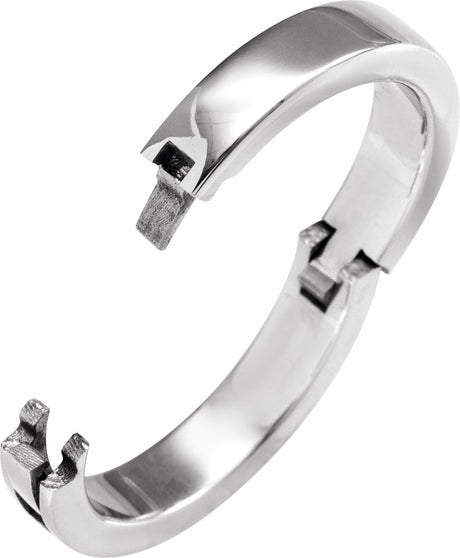 14K White Gold 4 mm CLIQ® Hinged Adjustable Flat Band Size 8.5