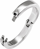 14K White Gold 4 mm CLIQ® Hinged Adjustable Flat Band Size 8.5