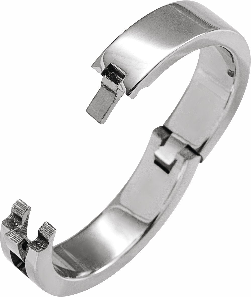 14K White Gold 5 mm CLIQ® Hinged Adjustable Flat Band Size 8.5