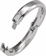 14K White Gold 4 mm CLIQ® Hinged Adjustable Beveled Edge Comfort-Fit Band