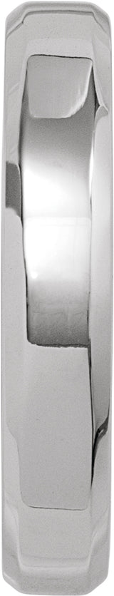 14K White Gold 4 mm CLIQ® Hinged Adjustable Beveled Edge Comfort-Fit Band