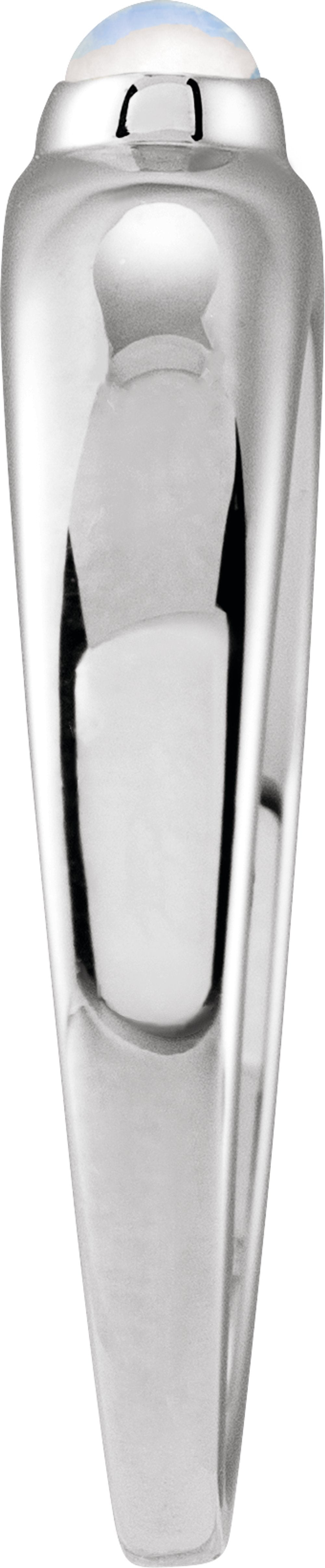 Sterling Silver Natural Rainbow Moonstone Cabochon Dome Ring