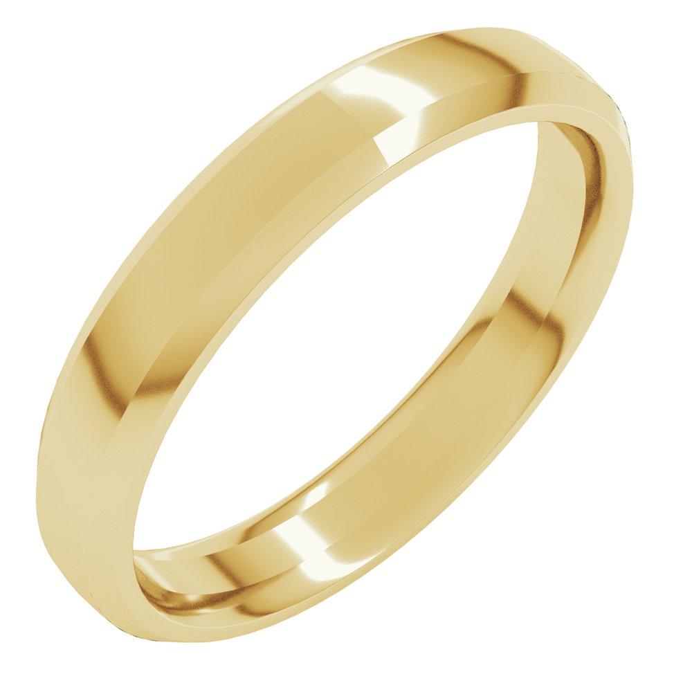 14K Yellow Gold 4 mm Beveled-Edge Comfort-Fit Half Round Band Size 5.5