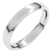 14K White Gold 4 mm Beveled-Edge Comfort-Fit Half Round Band Size 6.5
