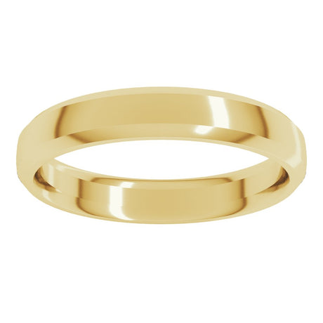 10K Yellow Gold 4 mm Beveled-Edge Comfort-Fit Half Round Band Size 10.5