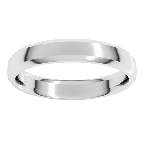 14K White Gold 4 mm Beveled-Edge Comfort-Fit Half Round Band Size 6.5