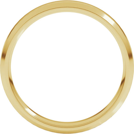 14K Yellow Gold 4 mm Beveled-Edge Comfort-Fit Half Round Band Size 5.5