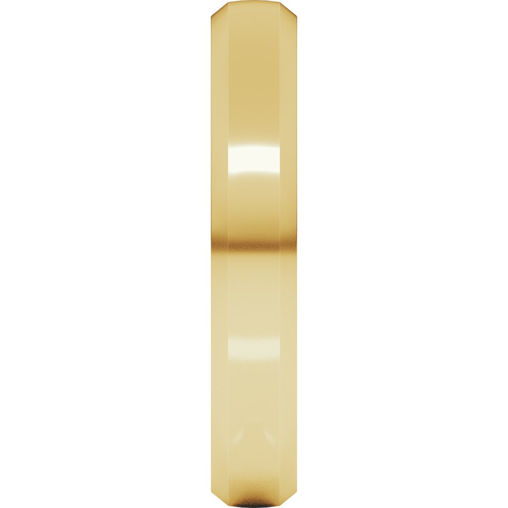 14K Yellow Gold 4 mm Beveled-Edge Comfort-Fit Half Round Band Size 8