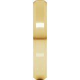 14K Yellow Gold 4 mm Beveled-Edge Comfort-Fit Half Round Band Size 8