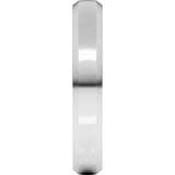 14K White Gold 4 mm Beveled-Edge Comfort-Fit Half Round Band Size 7.5