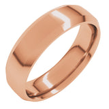 14K Rose Gold 6 mm Beveled-Edge Comfort-Fit Half Round Band Size 7.5