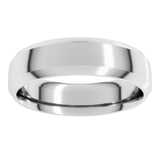 14K X1 White Gold 6 mm Beveled-Edge Comfort-Fit Half Round Band Size 7.5