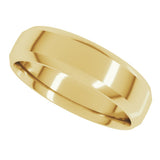 10K Yellow Gold 6 mm Beveled-Edge Comfort-Fit Half Round Band Size 7.5