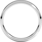 18K White Gold 6 mm Beveled-Edge Comfort-Fit Half Round Band Size 7.5