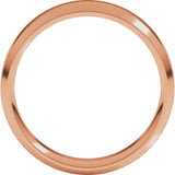 10K Rose Gold 6 mm Beveled-Edge Comfort-Fit Half Round Band Size 9