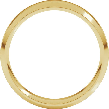 14K Yellow Gold 6 mm Beveled-Edge Comfort-Fit Half Round Band Size 8