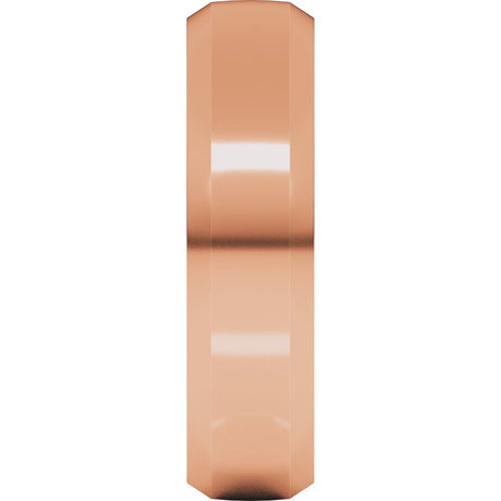 10K Rose Gold 6 mm Beveled-Edge Comfort-Fit Half Round Band Size 9