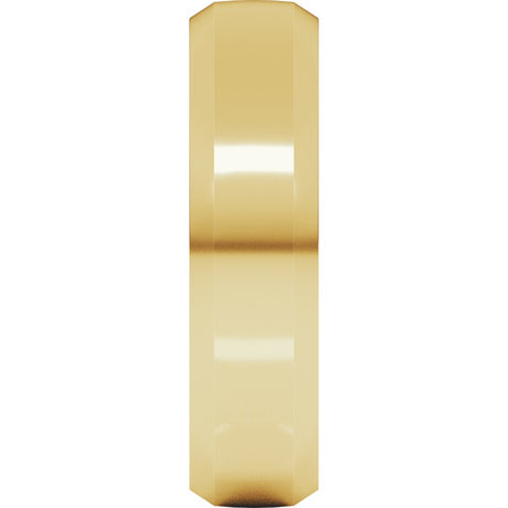 18K Yellow Gold 6 mm Beveled-Edge Comfort-Fit Half Round Band Size 9