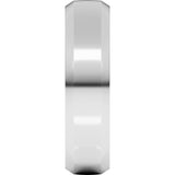 14K White Gold 6 mm Beveled-Edge Comfort-Fit Half Round Band