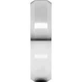 18K White Gold 6 mm Beveled-Edge Comfort-Fit Half Round Band Size 7.5