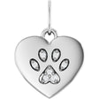 Sterling Silver .02 CTW Natural Diamond Blank Paw Print Heart Pendant