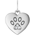 14K White Gold .02 CTW Natural Diamond Dog Mom Paw Print Heart Pendant