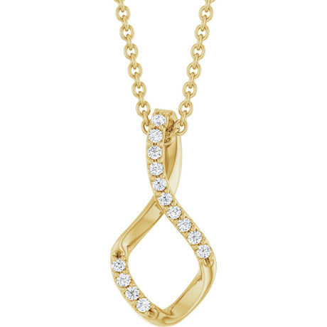 14K Yellow Gold 1/5 CTW Natural Diamond Freeform 16-18" Necklace