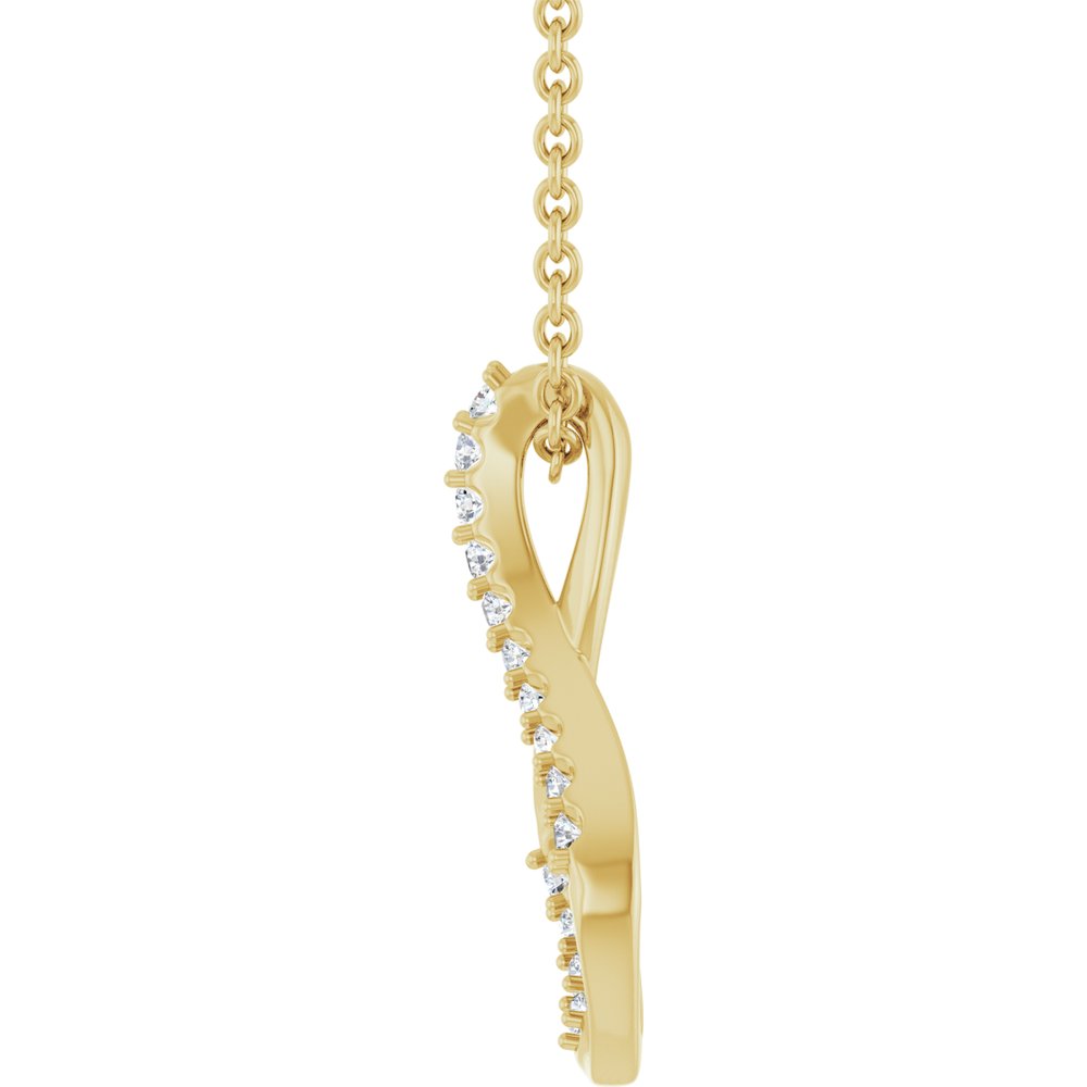14K Yellow Gold 1/5 CTW Natural Diamond Freeform 16-18" Necklace