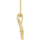 14K Yellow Gold 1/5 CTW Natural Diamond Freeform 16-18" Necklace
