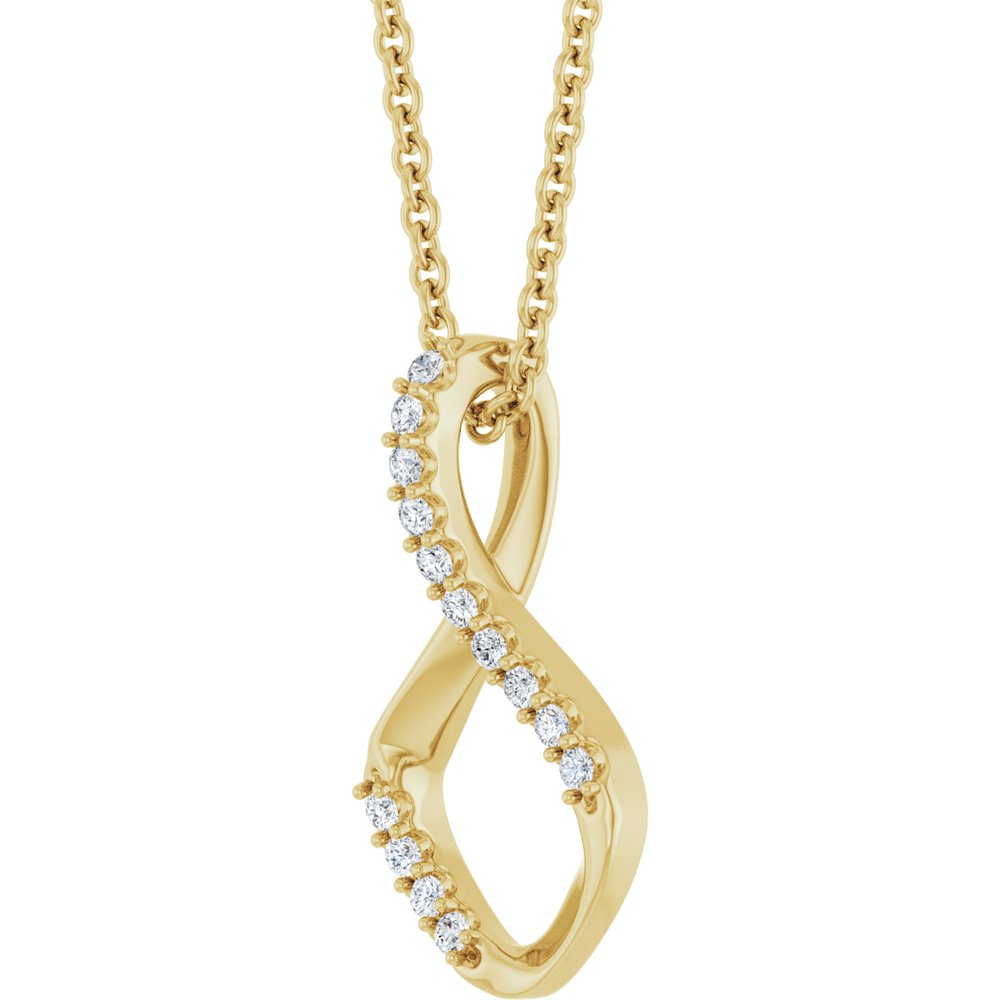 14K Yellow Gold 1/5 CTW Natural Diamond Freeform 16-18" Necklace