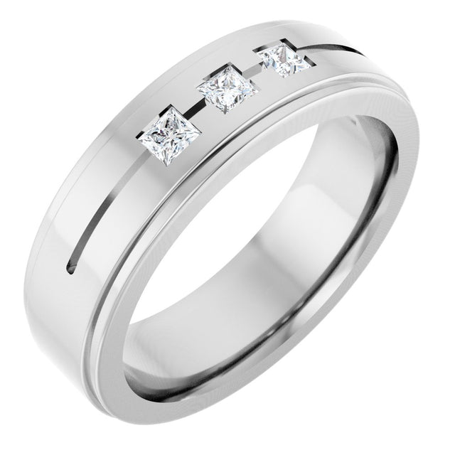 14K White Gold 1/4 CTW Natural Diamond Band