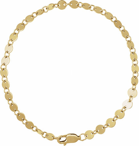 14K Yellow Gold-Filled 4 mm Mirror 7" Chain