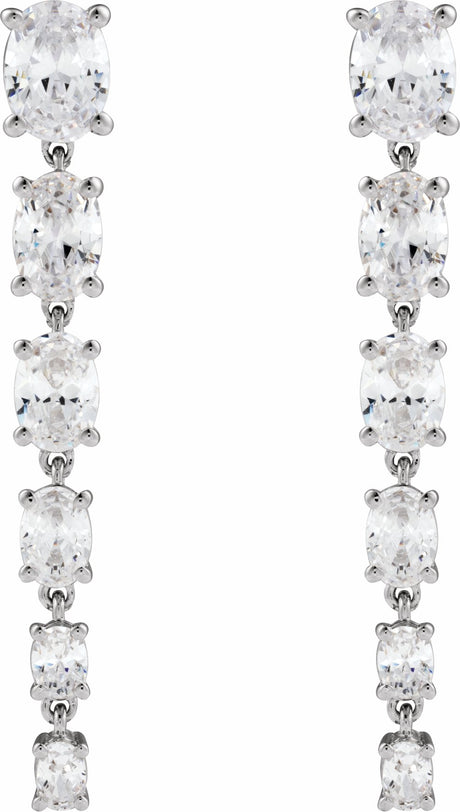 14K White Gold 3 1/4 Lab-Grown Diamond Earrings
